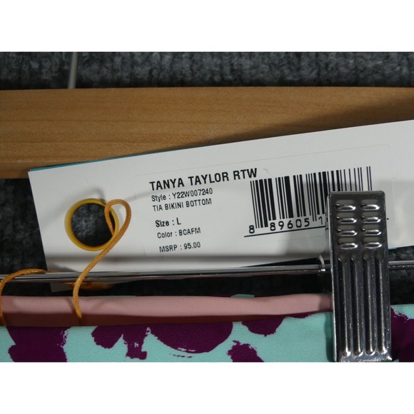 TANYA TAYLOR Large Bikini Bottom Tia Leopard Blue Purple NWT $95 - Picture 4 of 6